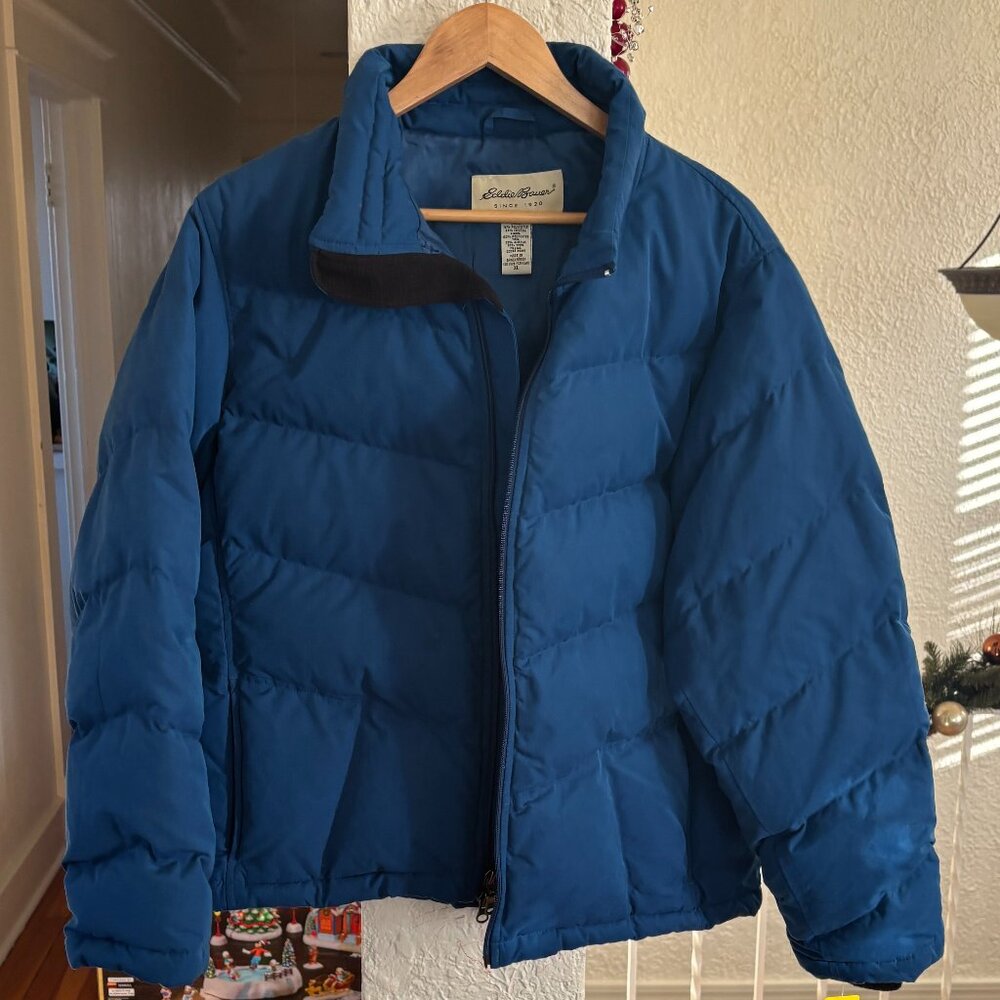 Vintage 90s Eddie Bauer Blue Goose Down Puffer Jacket Size XL